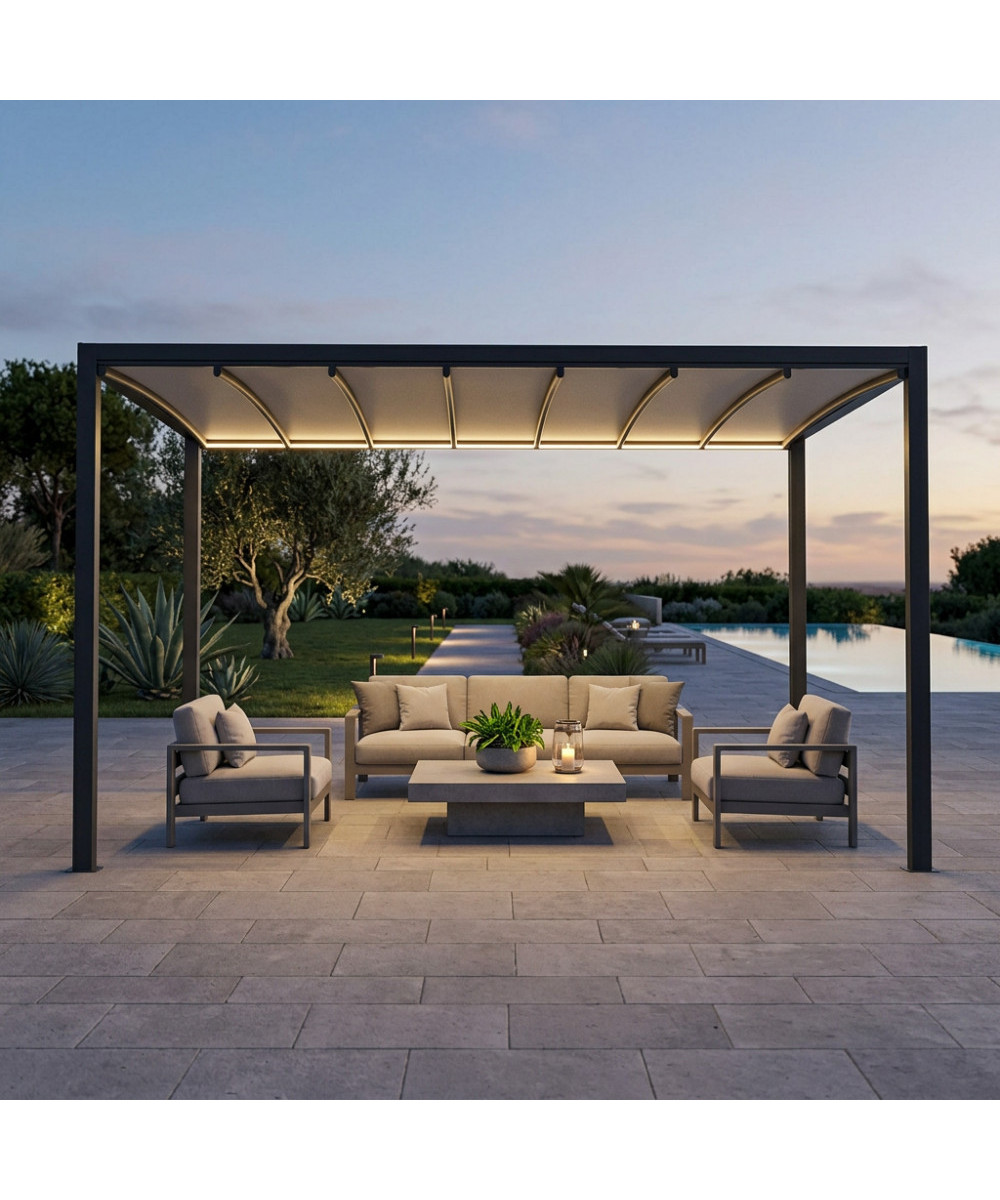 PERGOLA RETRATTILE MOTORIZZATA 3 X 4 CON LED