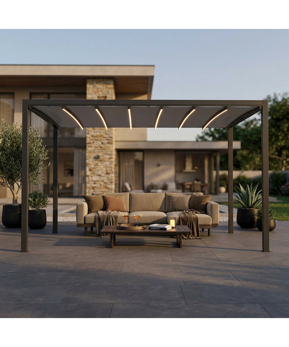 PERGOLA RETRATTILE MOTORIZZATA 3 X 4 CON LED