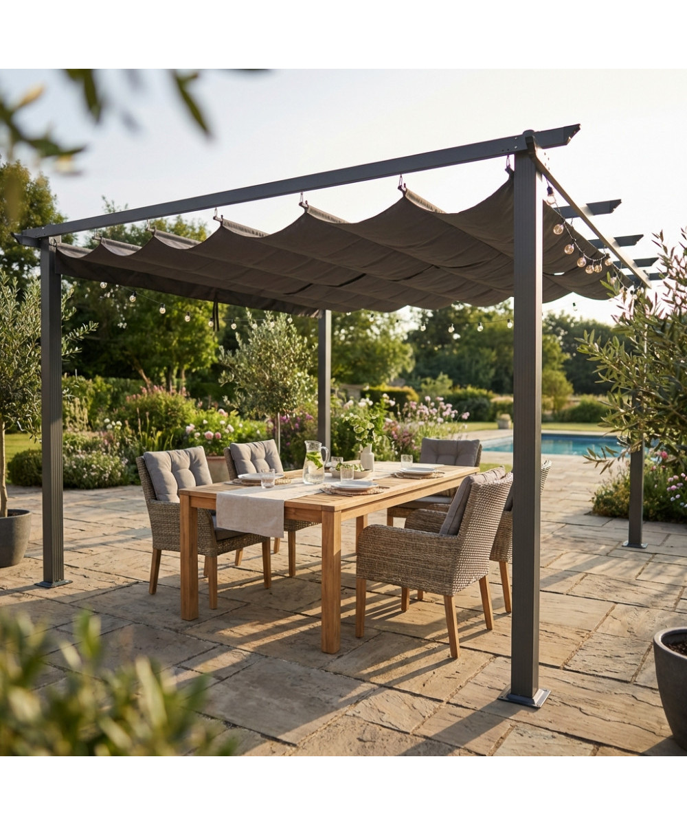 GAZEBO ASTORIA 4 X 4 ANTRACITE  TELO GRIGIO