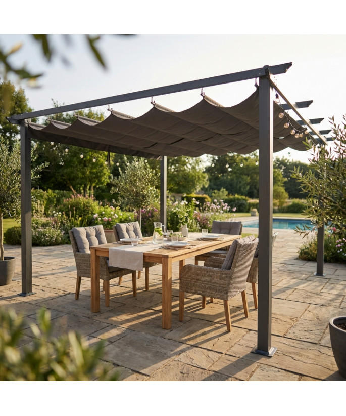 GAZEBO ASTORIA 4 X 4 ANTRACITE  TELO GRIGIO