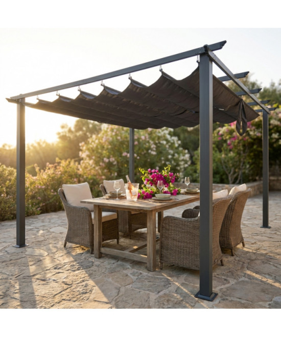 GAZEBO ASTORIA 4 X 4 ANTRACITE  TELO GRIGIO