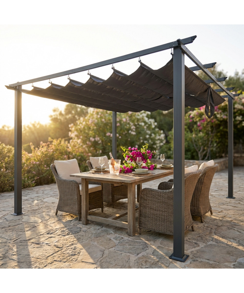 GAZEBO ASTORIA 4 X 4 ANTRACITE  TELO GRIGIO