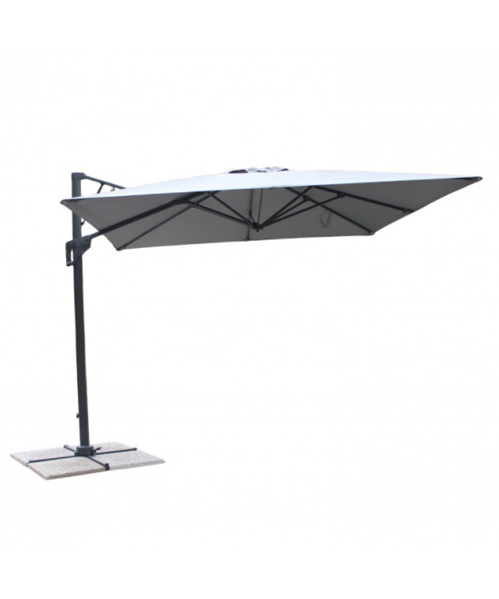 OMBRELLONE GARNET NERO P/L 3 X 3 TELO GRIGIO CHIARO
