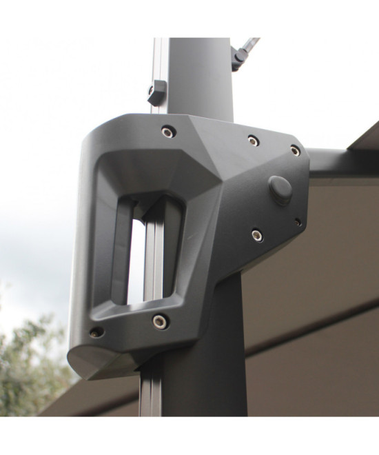 OMBRELLONE GARNET NERO P/L 3 X 3 TELO GRIGIO CHIARO
