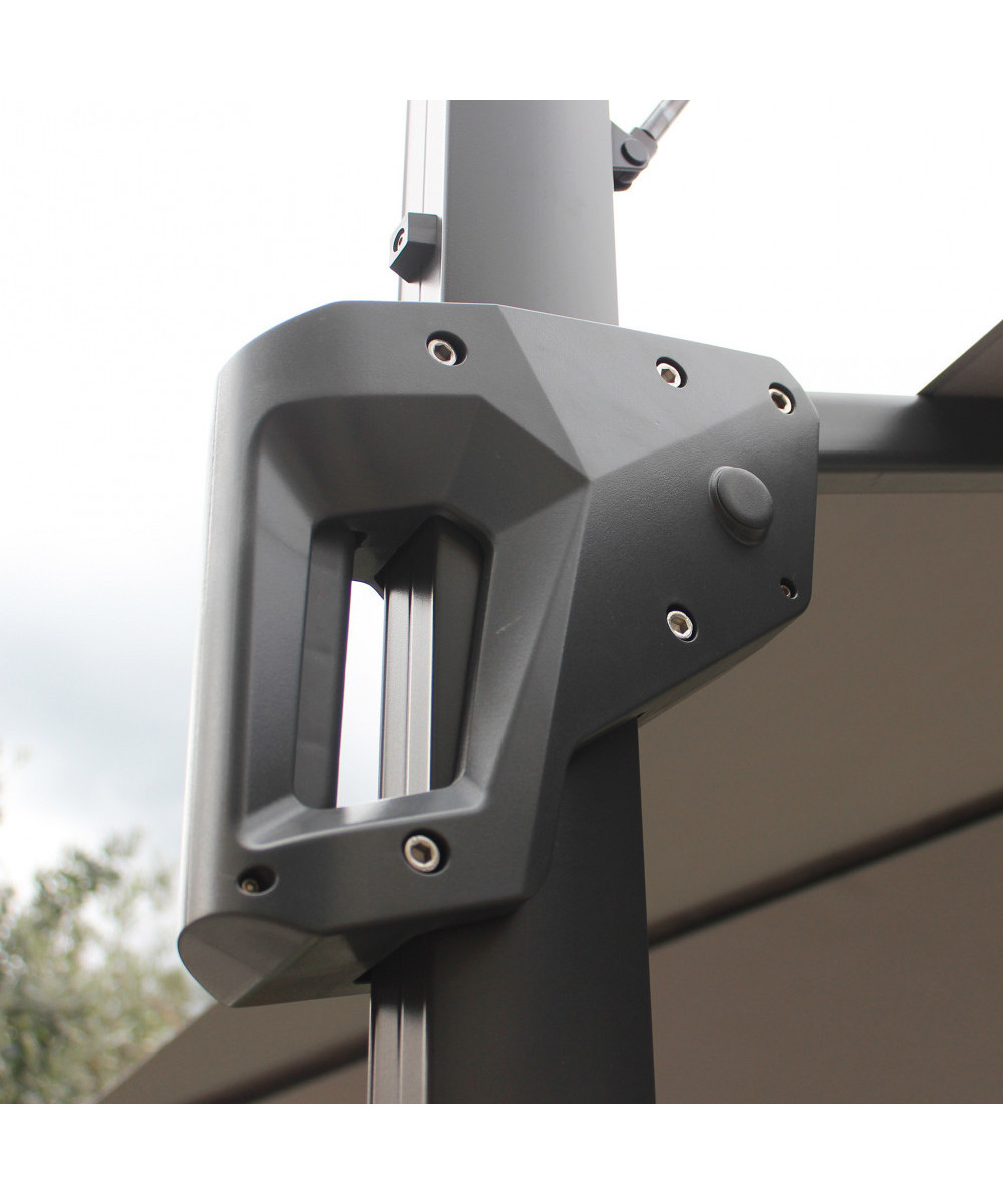 OMBRELLONE GARNET NERO P/L 3 X 3 TELO GRIGIO CHIARO