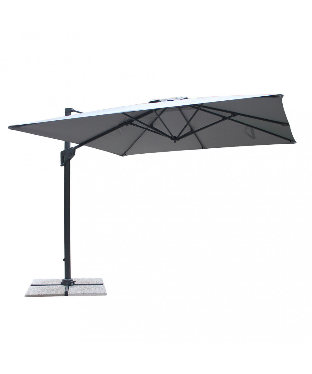OMBRELLONE GARNET NERO P/L 3 X 3 TELO GRIGIO CHIARO
