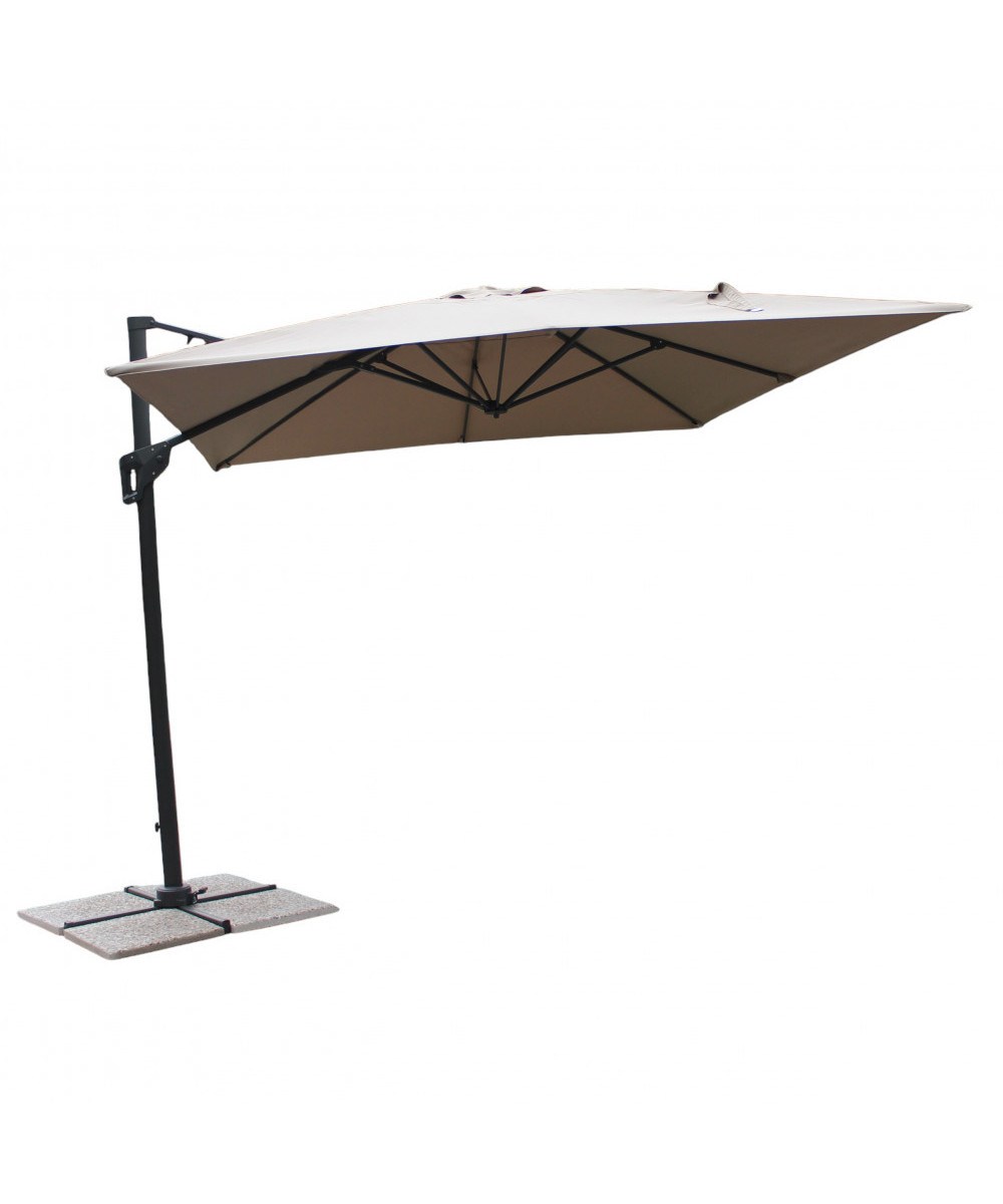 OMBRELLONE GARNET NERO P/L 3 X 3 TELO TAUPE