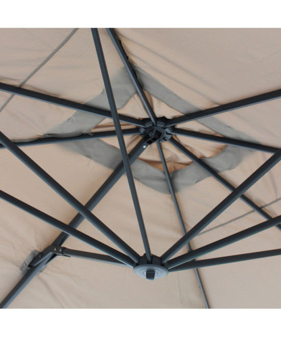 OMBRELLONE GARNET NERO P/L 3 X 3 TELO TAUPE
