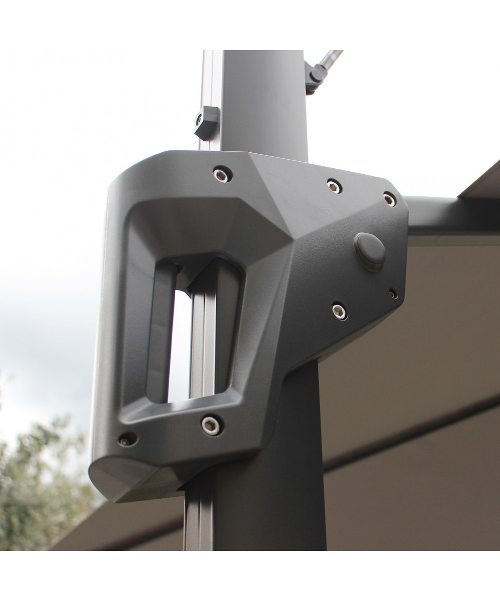 OMBRELLONE GARNET NERO P/L 3 X 4 TELO GRIGIO CHIARO