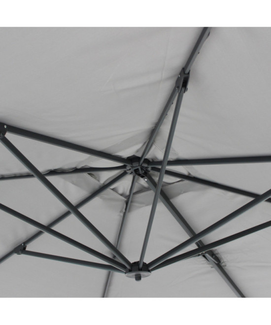 OMBRELLONE GARNET NERO P/L 3 X 4 TELO GRIGIO CHIARO