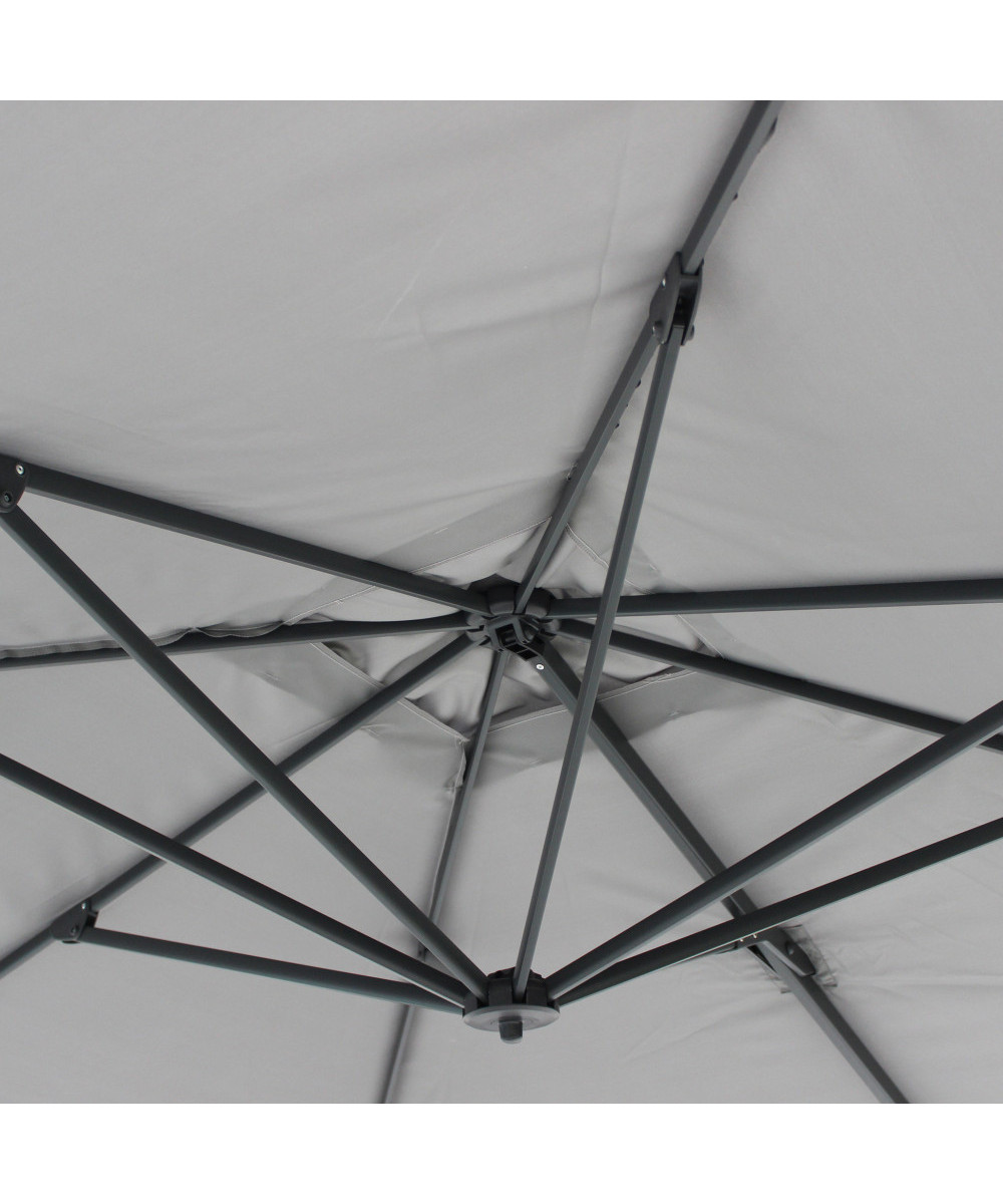 OMBRELLONE GARNET NERO P/L 3 X 4 TELO GRIGIO CHIARO