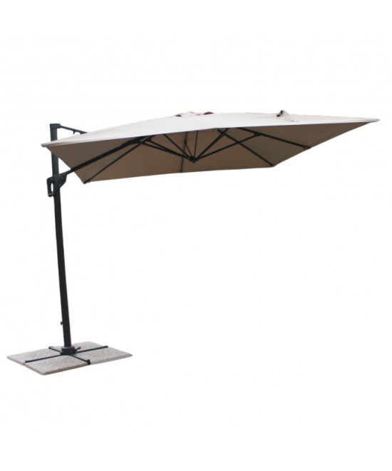 OMBRELLONE GARNET NERO P/L 3 X 4 TELO TAUPE