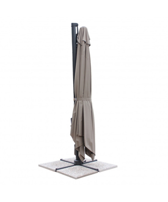 OMBRELLONE GARNET NERO P/L 3 X 4 TELO TAUPE