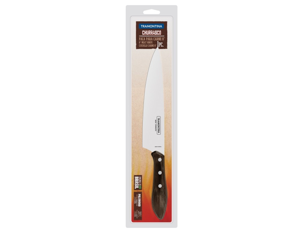 Tramontina Churrasco Coltello da carne da 20 cm - LAMA ALTA