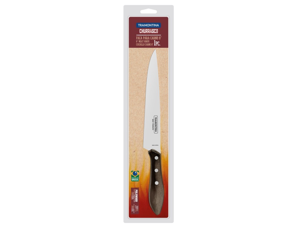 Tramontina Churrasco Coltello da carne da 20 cm - LAMA SOTTILE