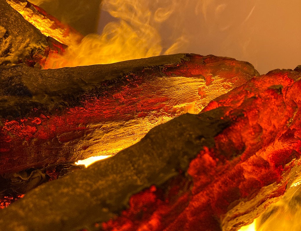FUMETTO CEMENTO L Caminetto MaisonFire elettrico ad acqua