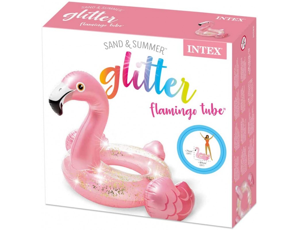 INTEX Gonfiabile Salvagente Fenicottero Glitter Rosa 56251