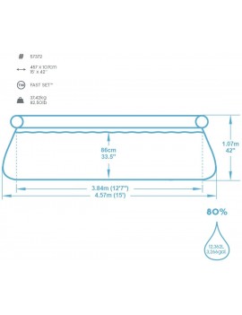 Piscina Tonda 4,57 x H.1,07 cm BESTWAY 57372