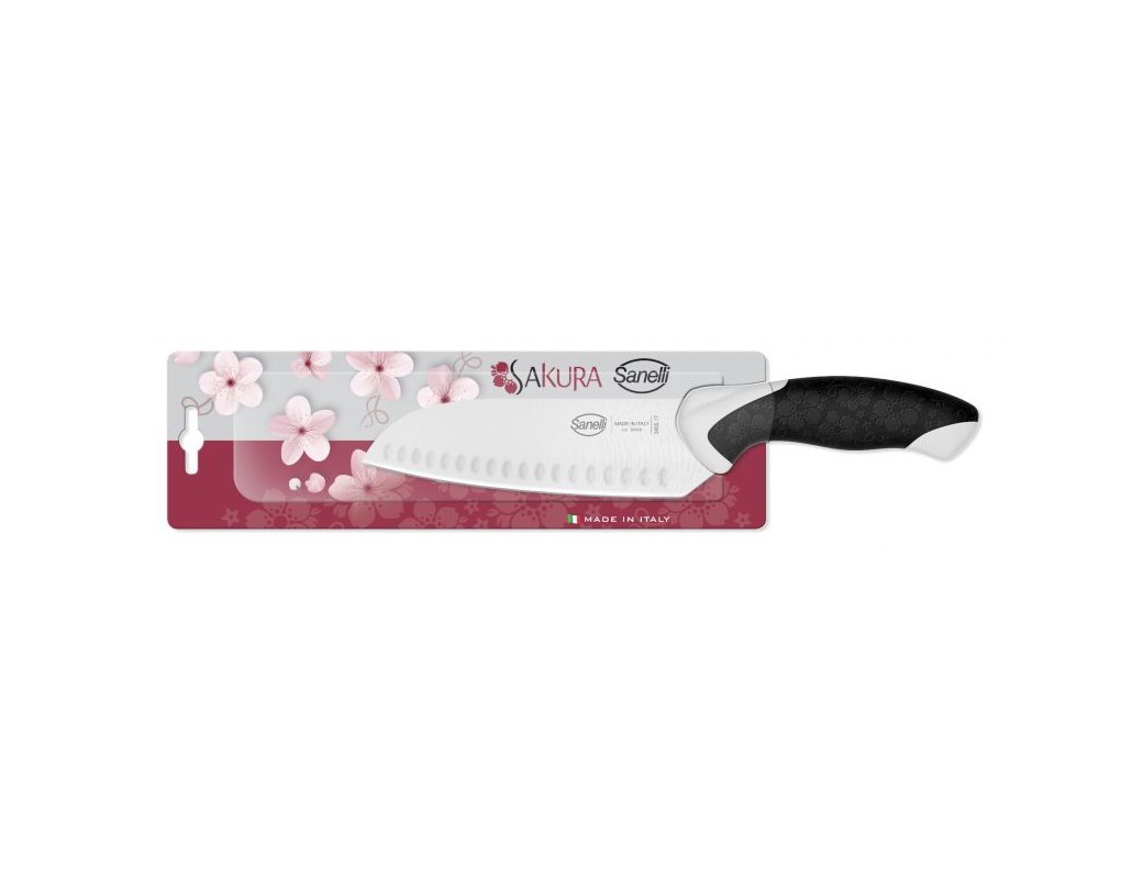 Sanelli coltello Santoku olivato 17 cm Sakura
