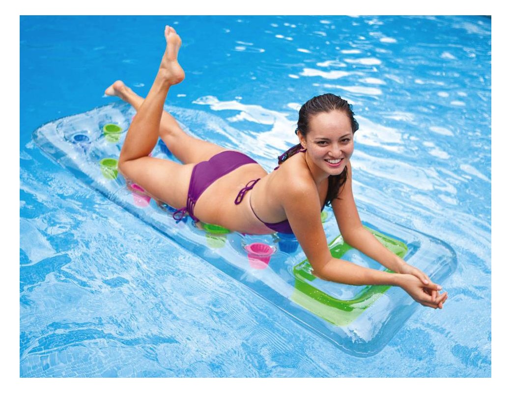 INTEX Gonfiabile Materassino Trasparente 18 buchi 59894